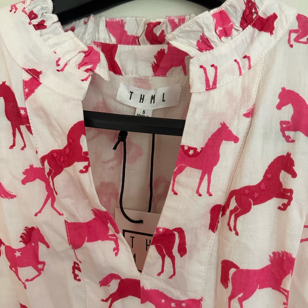 THML Pink and White Horse Print Mini Dress - Picture 7 of 12